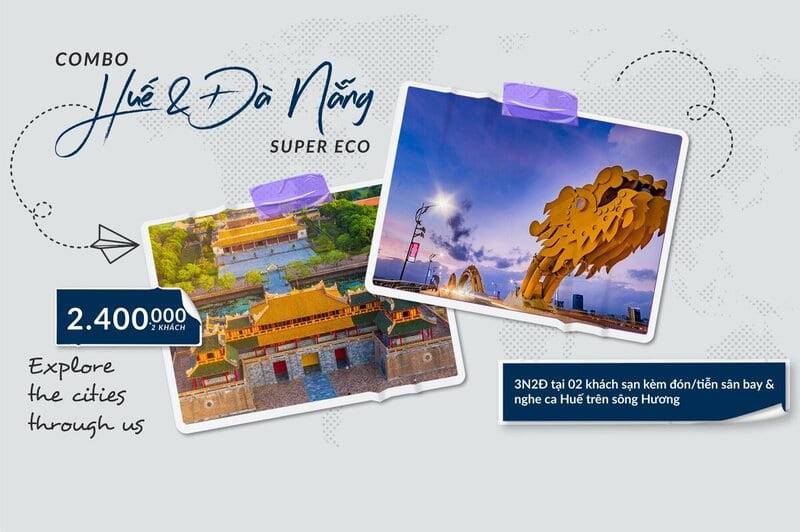 [DA NANG - HUE] A 3-day & 2-night stay + Free 02 Hue classical music show tickets + One-way airport transfer in Danang